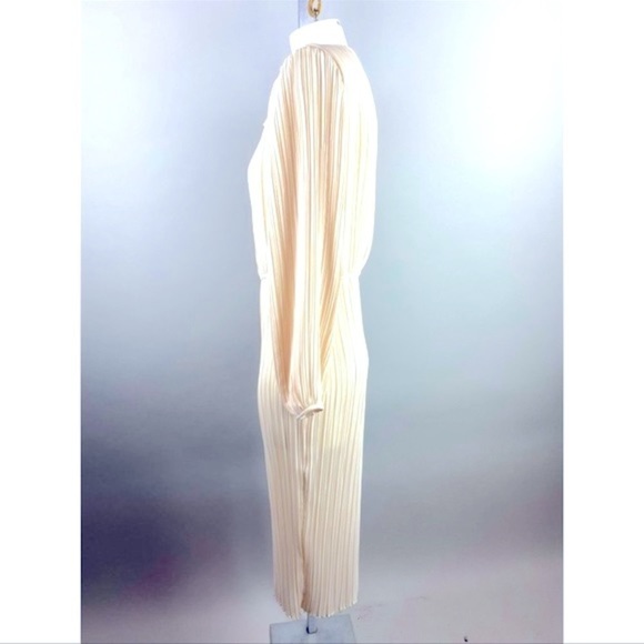 Vtg silky Victorian dress 50s 60s edwardian Cottagecore Lace longsleeve vintage - Picture 14 of 16